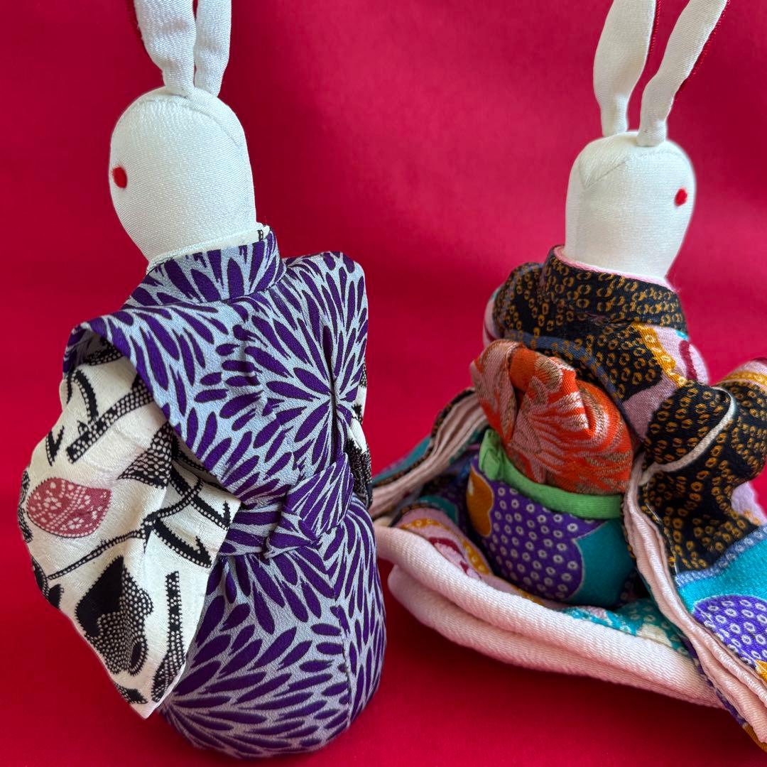 うさぎ雛　兎のひな人形　ちりめん細工