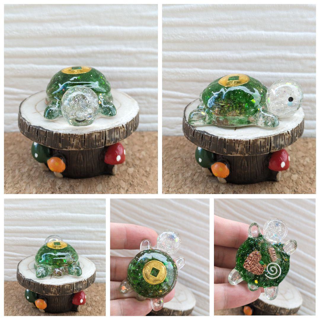 【睦月】レインボーローズのハートバラ形オルゴナイト☆他３点