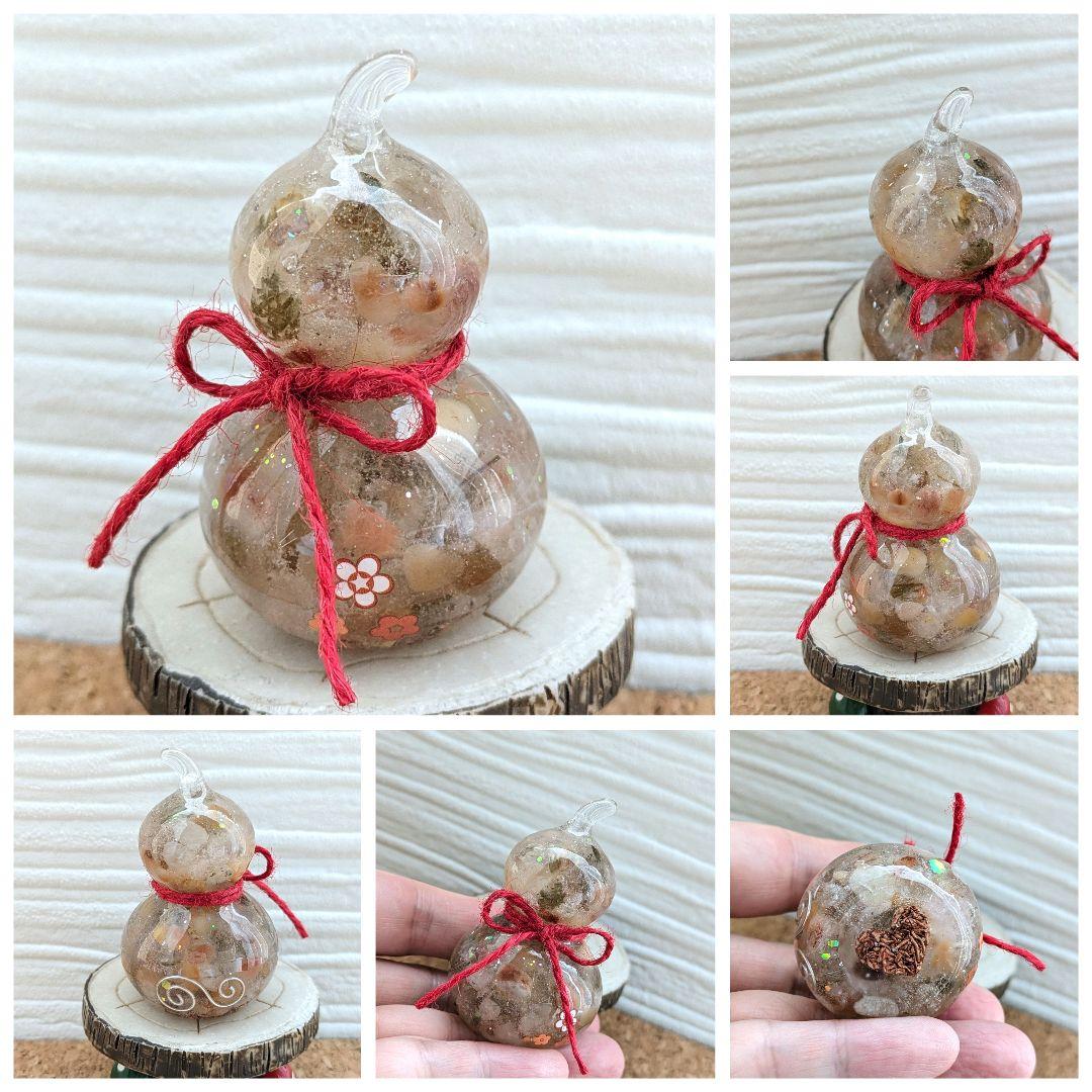 【睦月】レインボーローズのハートバラ形オルゴナイト☆他３点