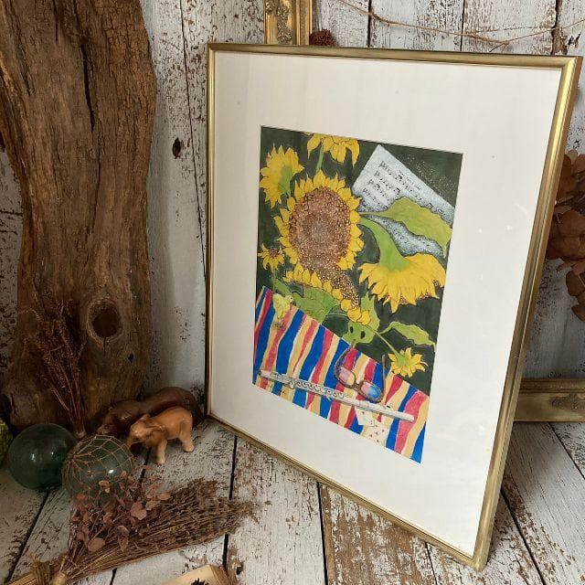 水彩協会会員*洋画家*安田律司 画伯 作*肉筆 水彩画 直筆サイン入り*静物画