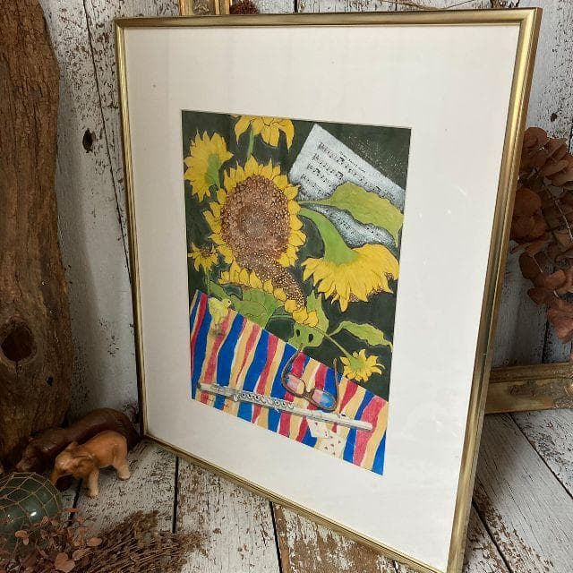 水彩協会会員*洋画家*安田律司 画伯 作*肉筆 水彩画 直筆サイン入り*静物画