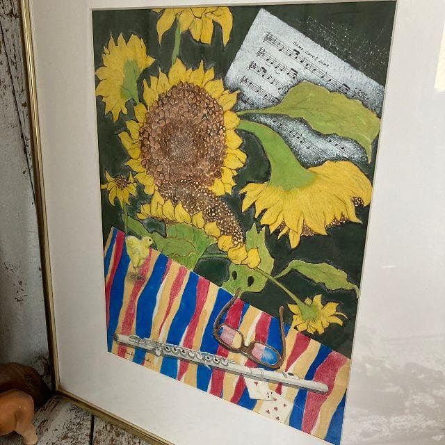 水彩協会会員*洋画家*安田律司 画伯 作*肉筆 水彩画 直筆サイン入り*静物画