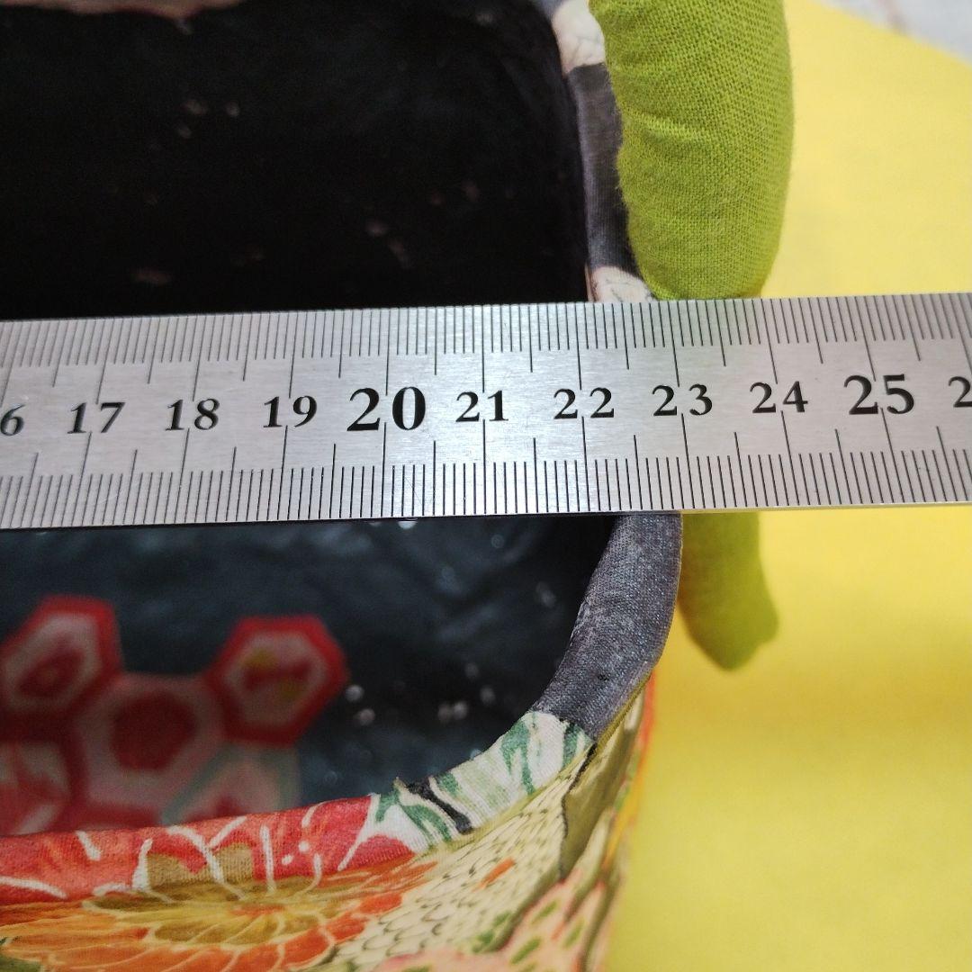 一閑張りバッグ　犬張子　花　黒　ハンドメイド