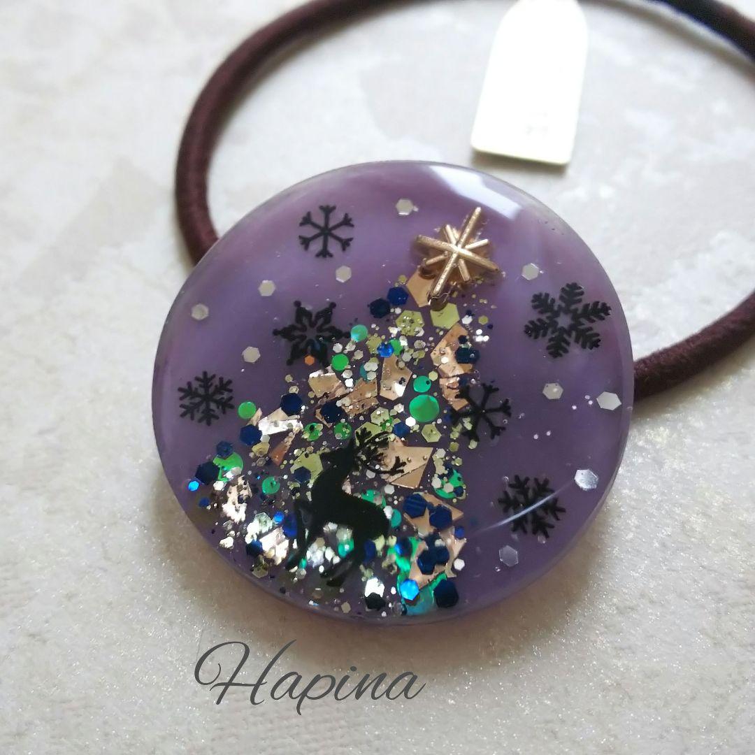 シックなクリスマスツリーラウンドレジン