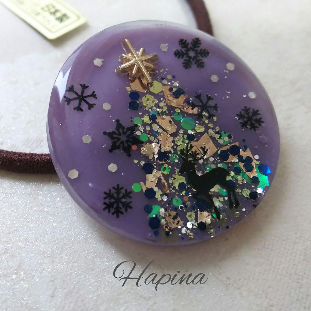 シックなクリスマスツリーラウンドレジン