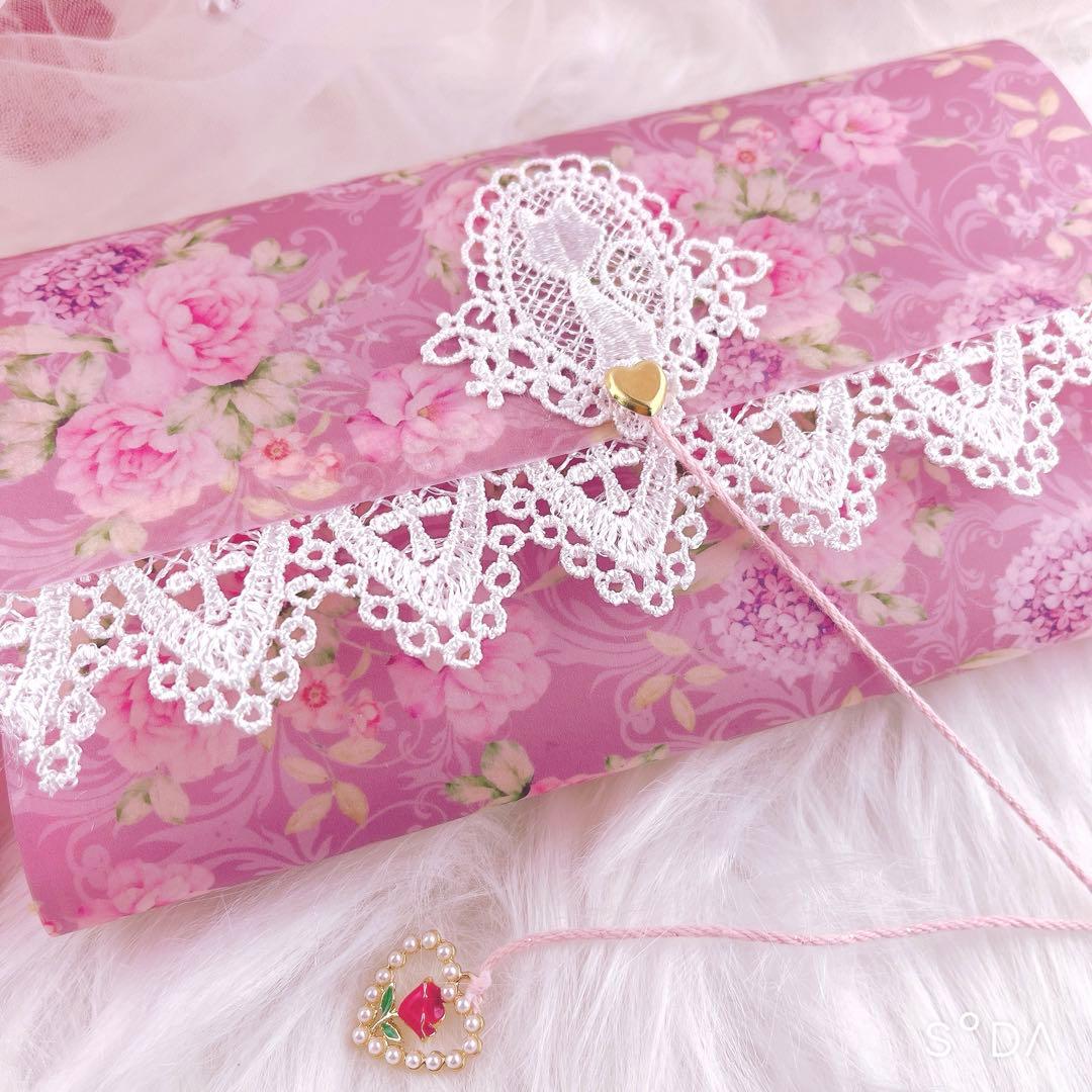 トレーシングペーパー 蛇腹ファイル バラ柄 猫 モチーフ レース