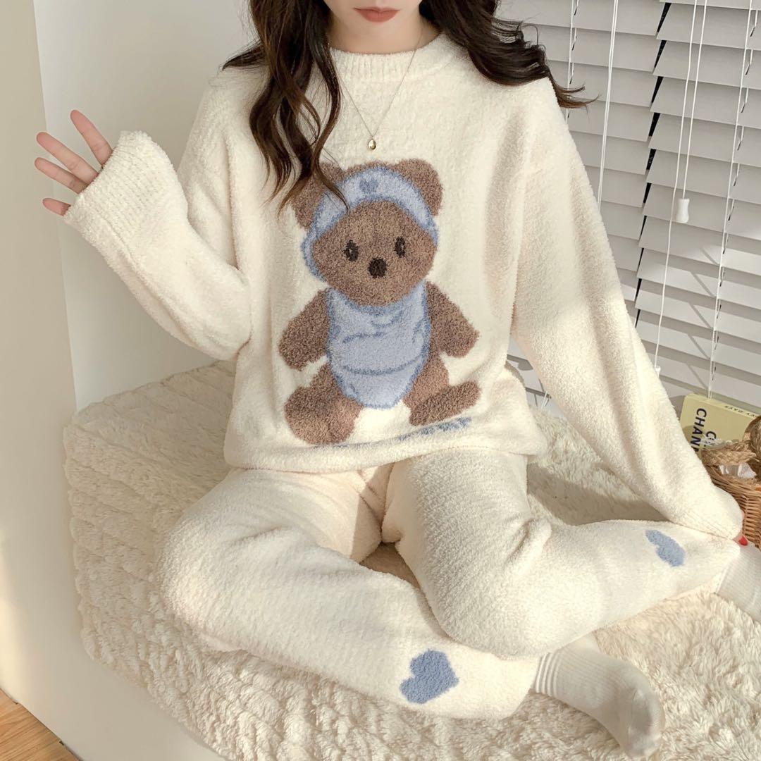 韓国♡ふわふわ　くまちゃん　セットアップ　ルームウェア　パジャマ ふわもこ