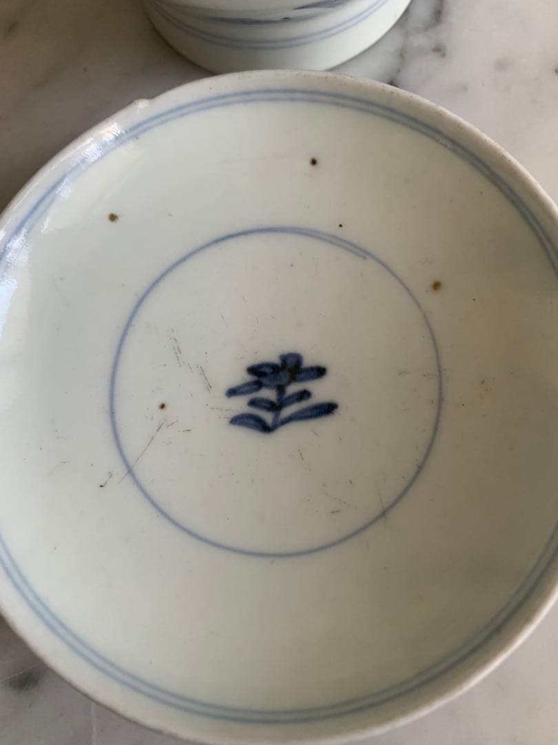 古伊万里　江戸期　藍泥　蓋付き茶碗　染付　蓋物　飯碗　節句　雛祭り　端午の節句