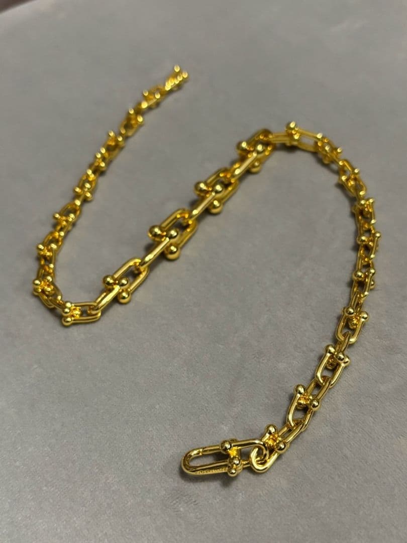 ジルコニア輝く 個性派 チェーンネックレス　ゴールド　シルバー