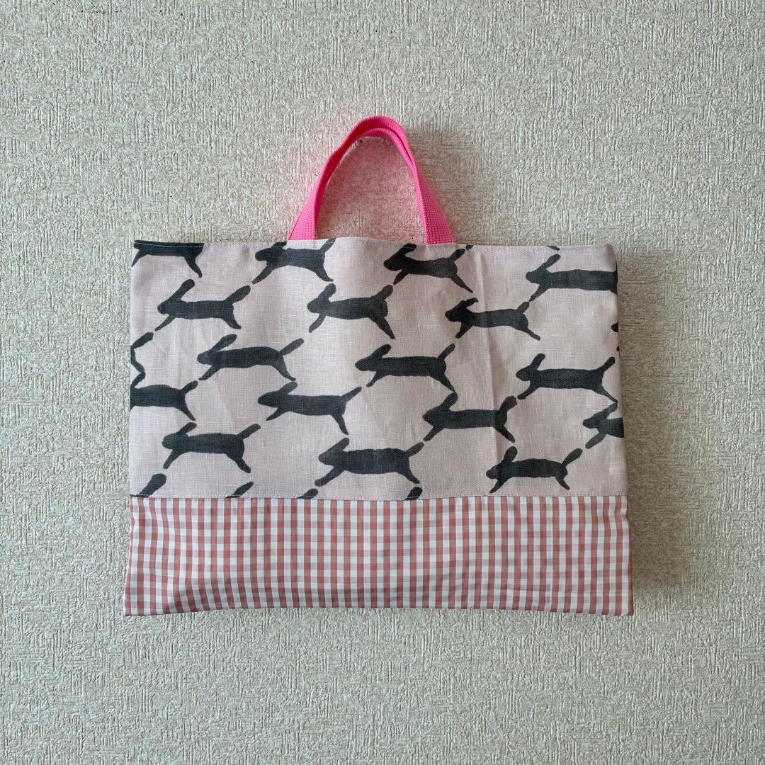new//run ハンドメイド レッスンバッグ ミナペルホネン 生地使用 ピンク