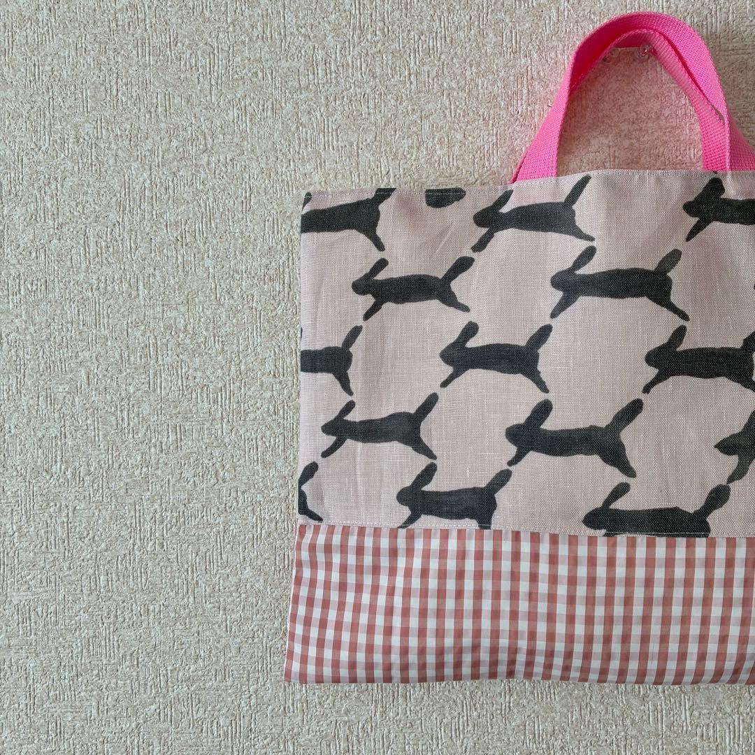 new//run ハンドメイド レッスンバッグ ミナペルホネン 生地使用 ピンク