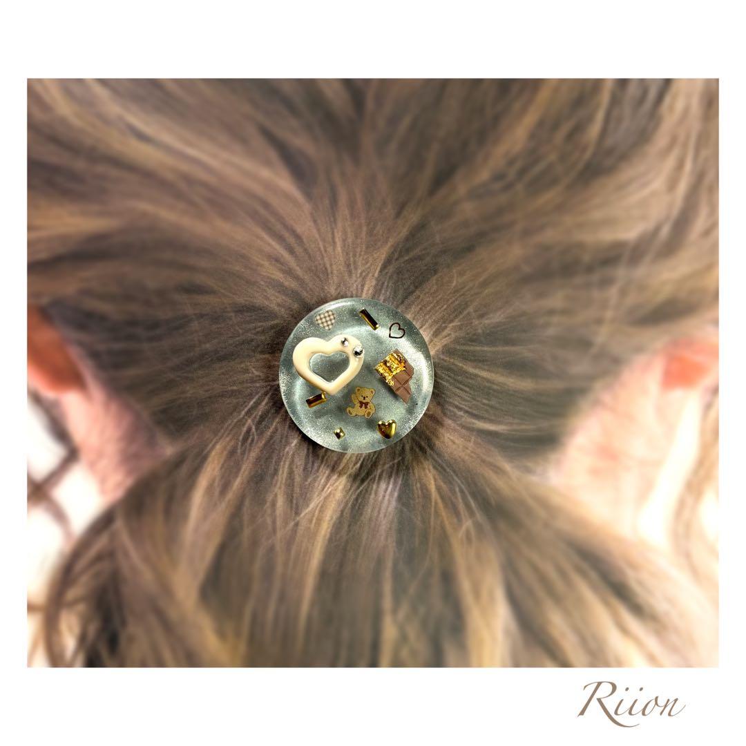 no.1114♡V・デーデザインレジンヘアゴム♡ミルク板チョコ・立体♡