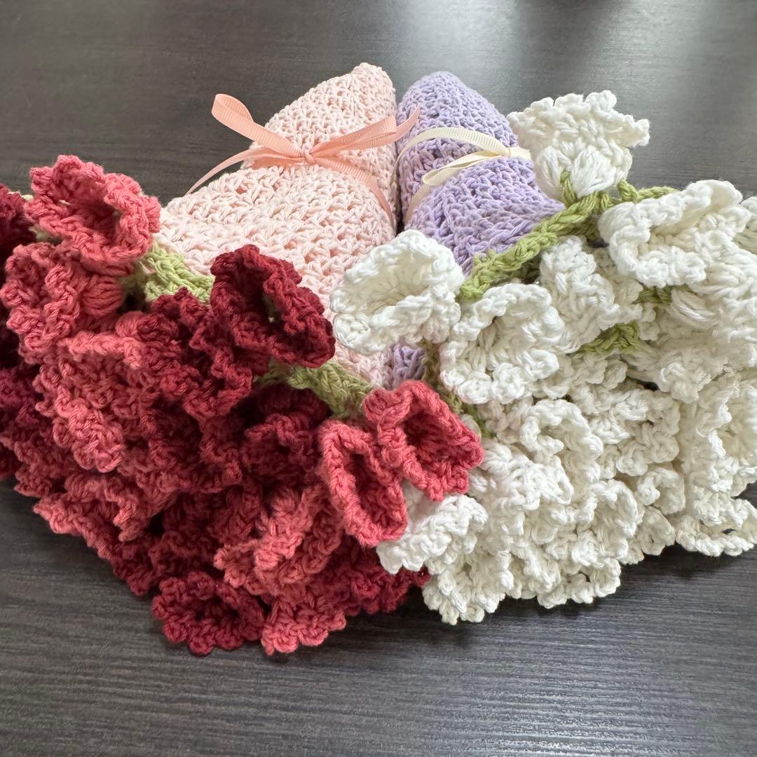 【オーダー】花束ブランケットドイリー マルチカバー コースター ハンドメイド