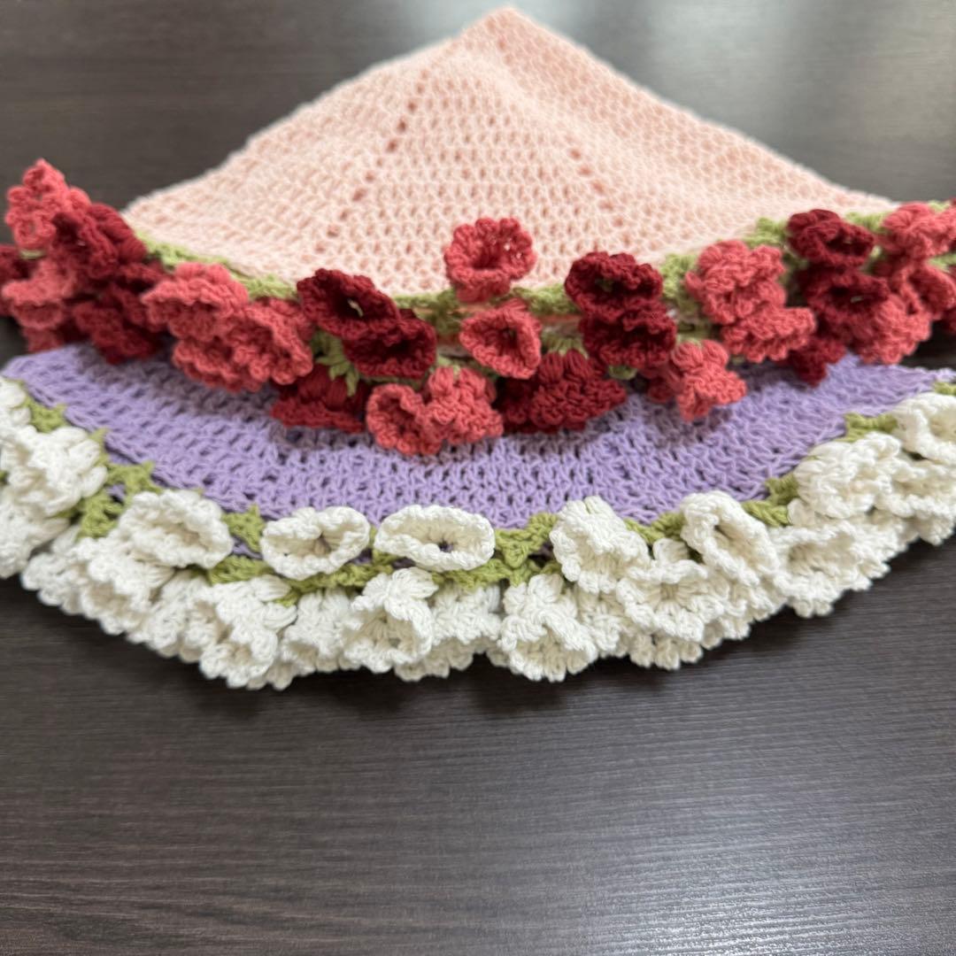 【オーダー】花束ブランケットドイリー マルチカバー コースター ハンドメイド