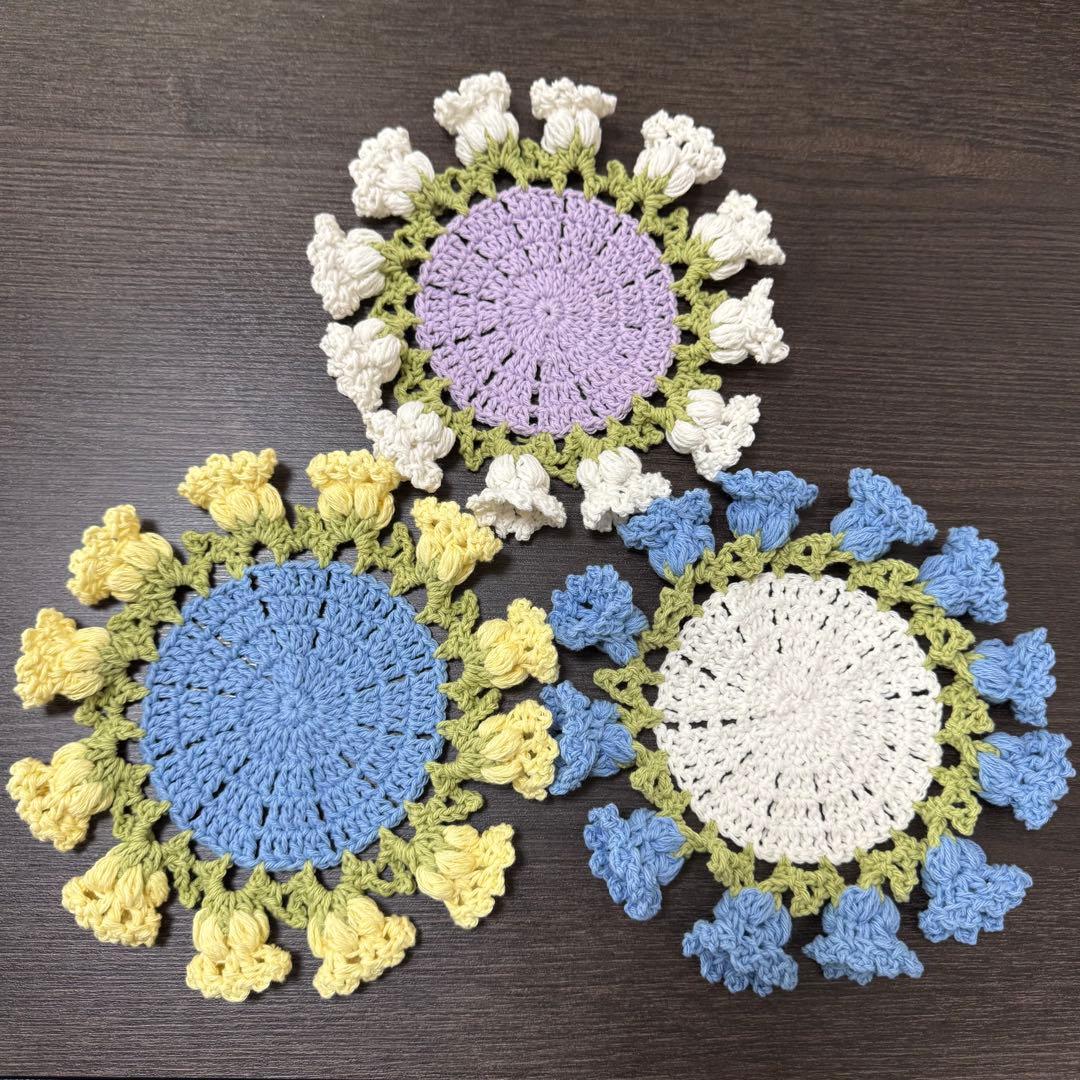 【オーダー】花束ブランケットドイリー マルチカバー コースター ハンドメイド