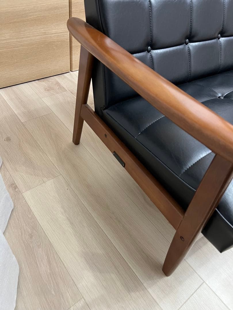 カリモク60 kチェア 2シーター　ブラック