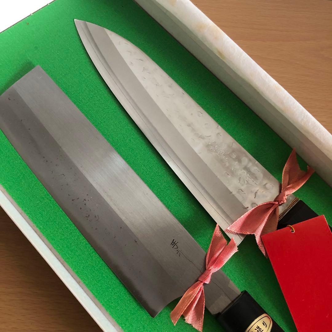 【新品未使用品】 包丁￼越前打刃物 菜切包丁 三徳包丁 2本