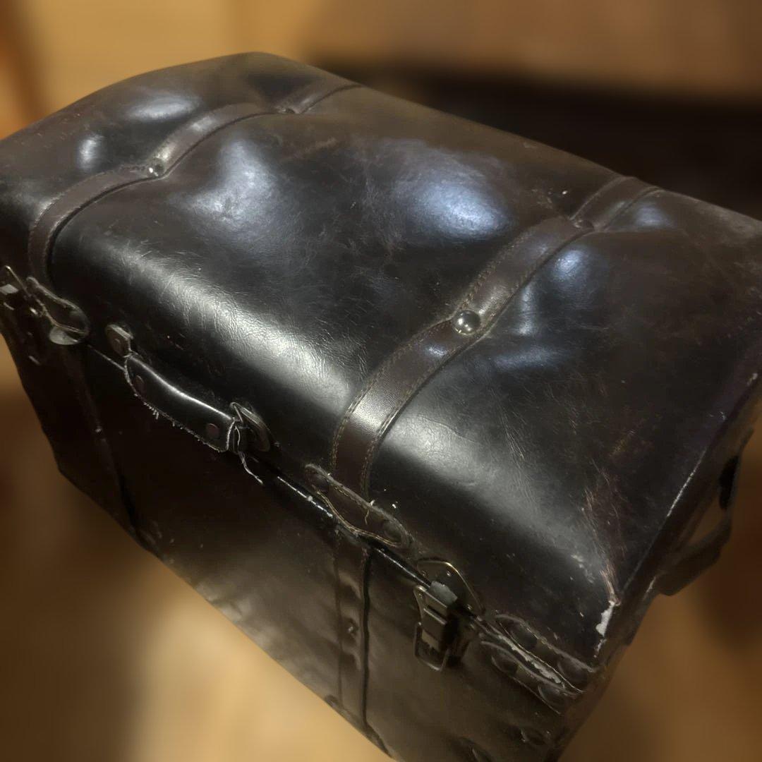 黒いレザートランク収納ボックスベンチ