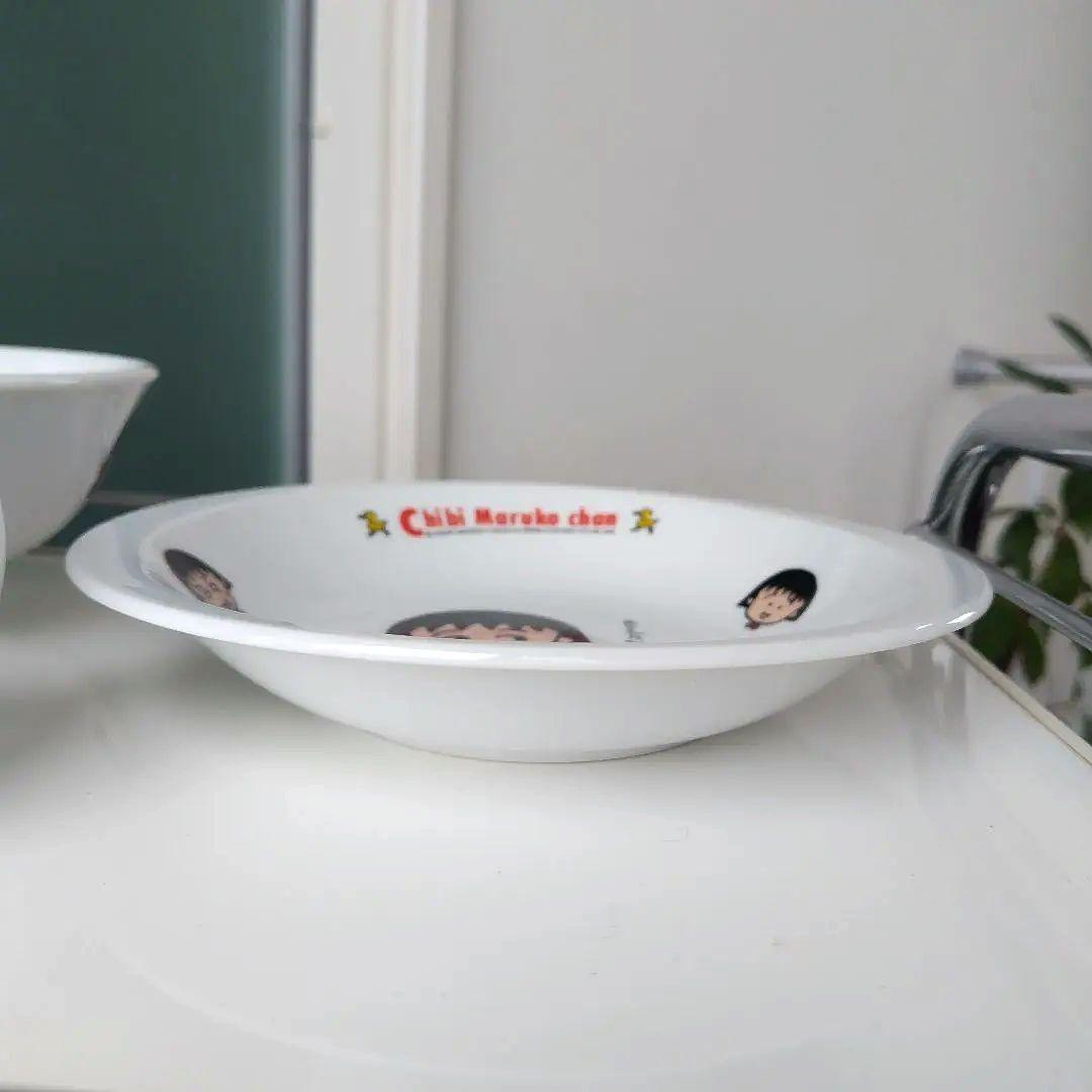 未使用極美品！1990年製 ちびまる子ちゃん 陶器製食器 レトロ 4点セット