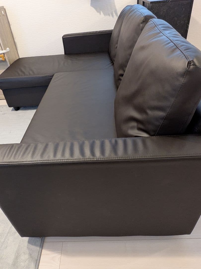 【美品】ニトリ カウチソファ ソファベッド L字型ソファ 引き出し付き