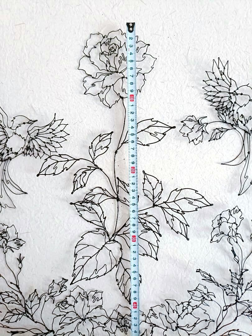 薔薇　小鳥　ワイヤーアート