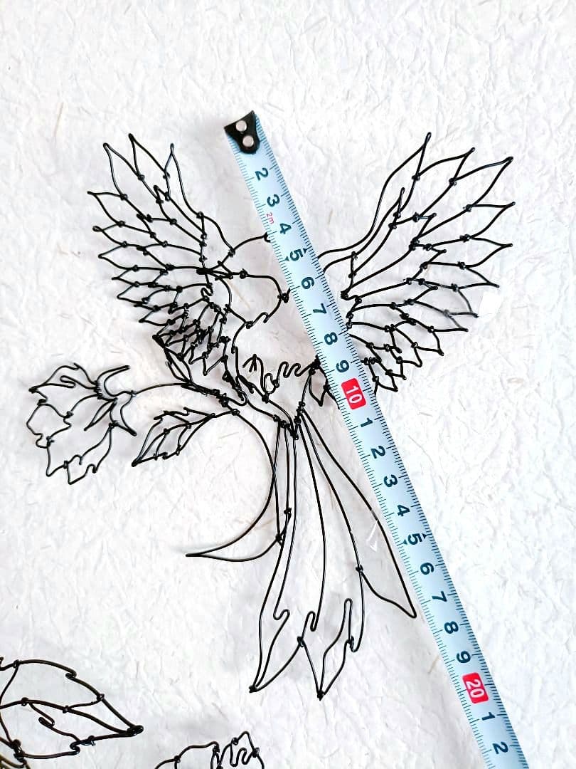 薔薇　小鳥　ワイヤーアート