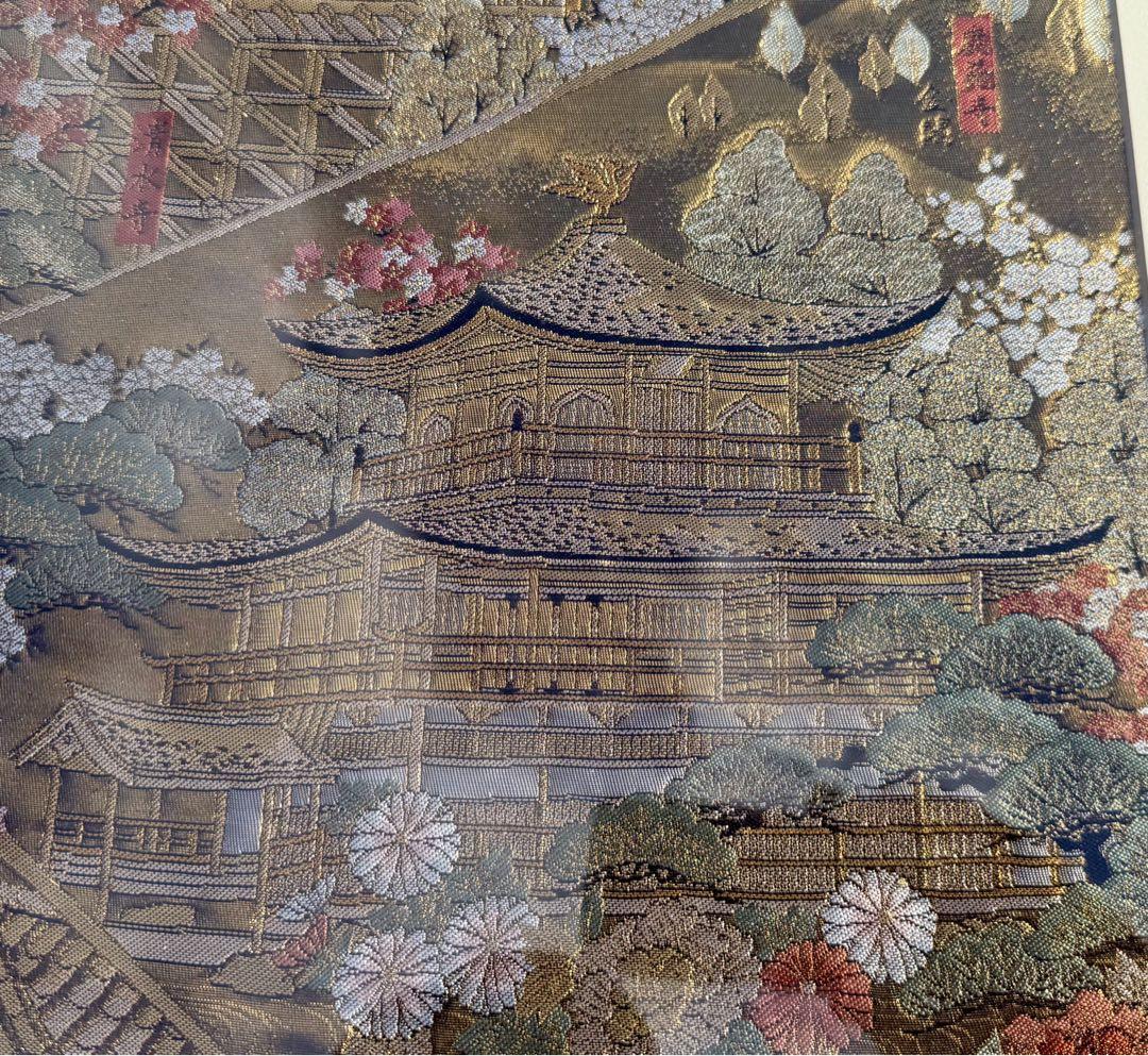 京都•西陣織　刺繍 清水寺 絵画 木製フレーム