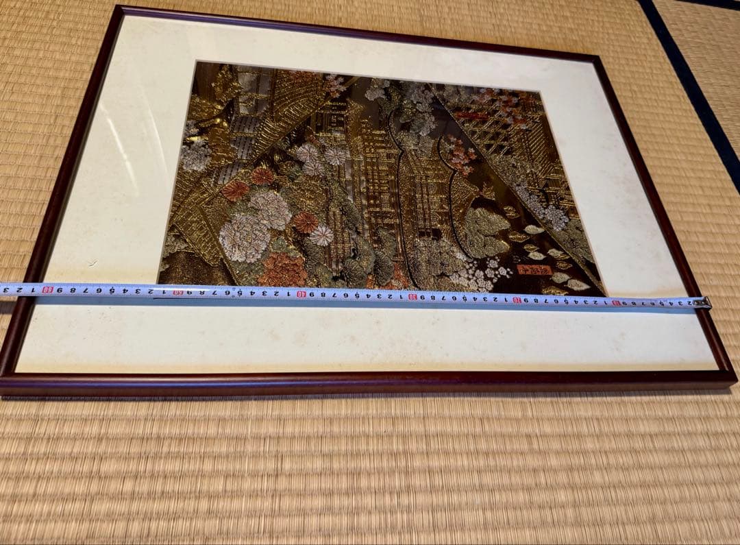 京都•西陣織　刺繍 清水寺 絵画 木製フレーム