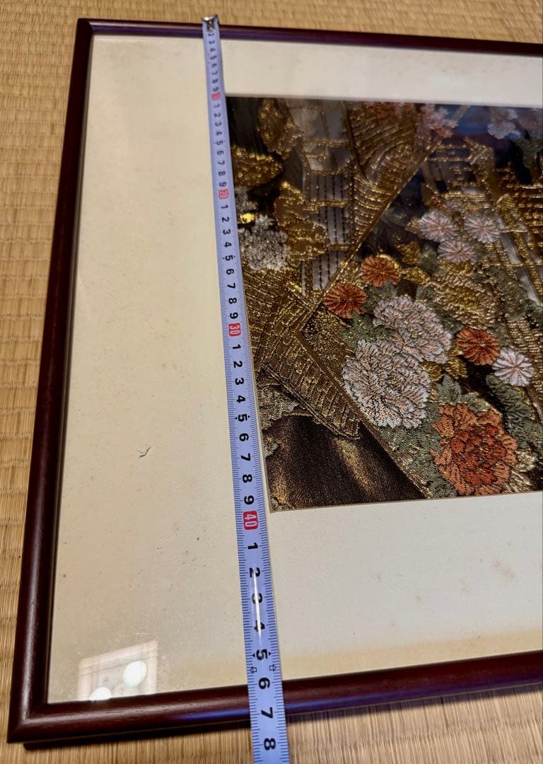 京都•西陣織　刺繍 清水寺 絵画 木製フレーム