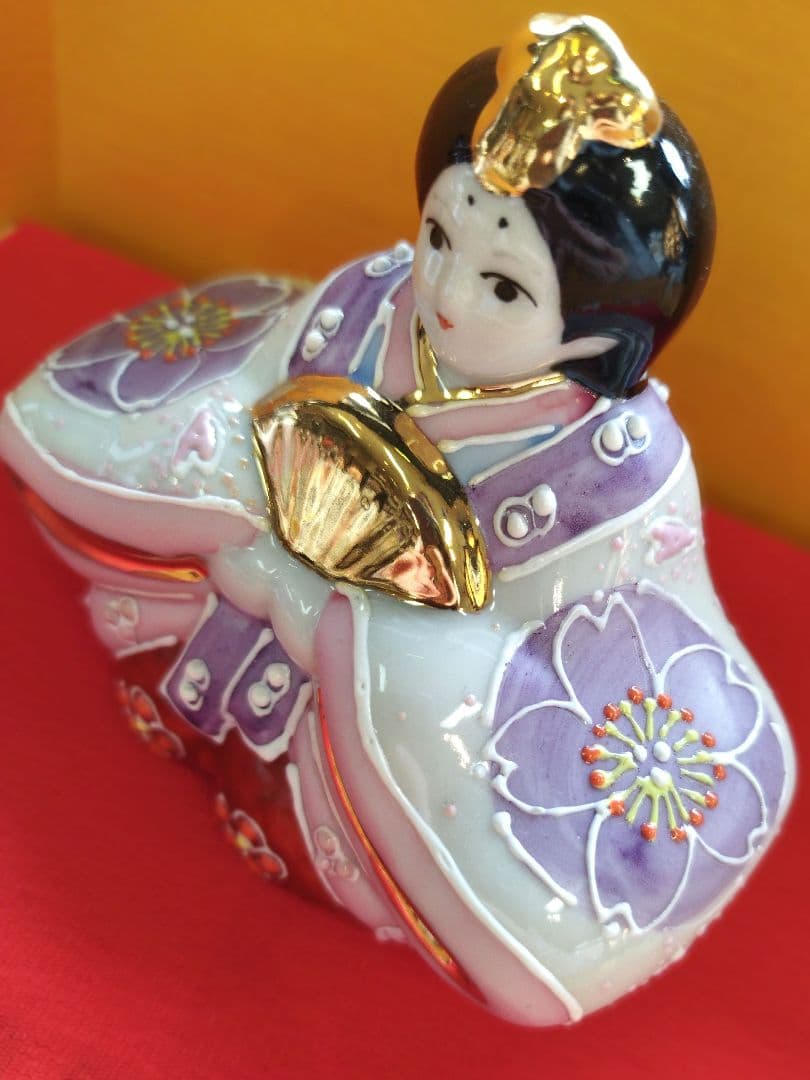 【再値下げ】新品　九谷焼　３号雛人形　花むらさき　ひな祭り