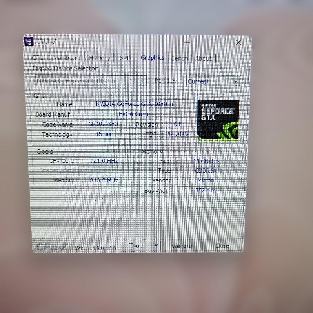 EVGA GeForce GTX 1080 Ti 11GB 中古動作品 グラボ