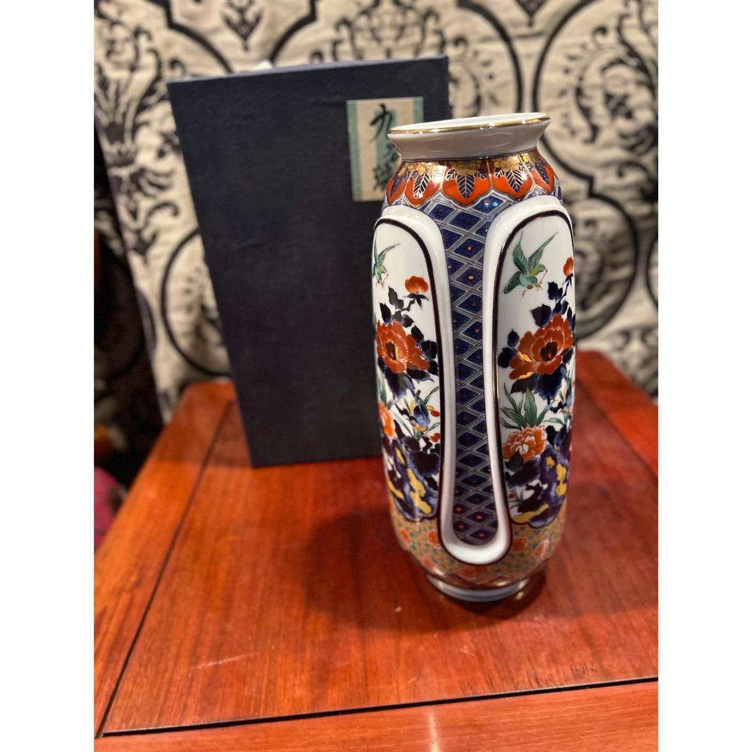 九谷焼　骨董　花器 明陶苑　花瓶　投入れ