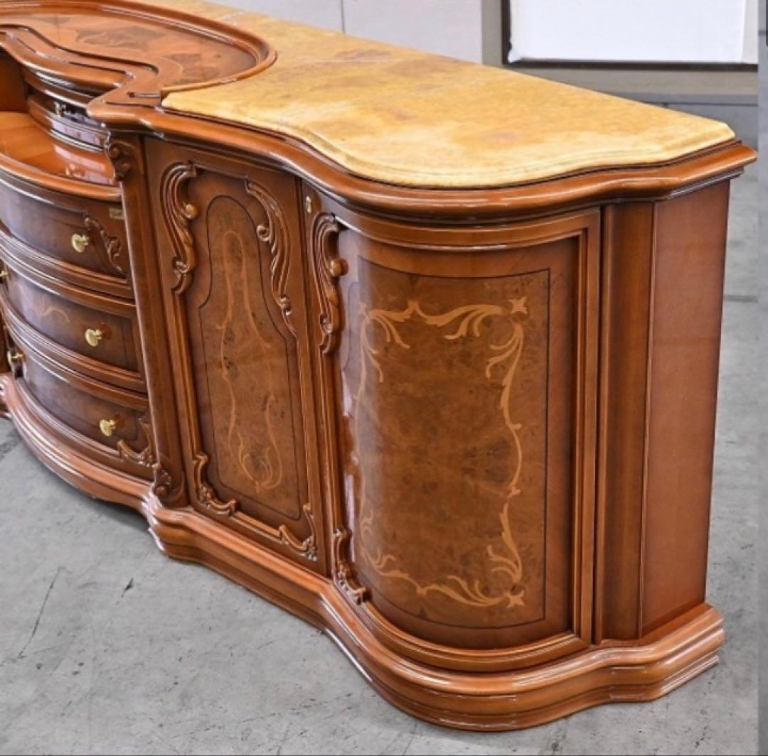 イタリア　Grilli サイドボード　240センチ　象嵌細工 定価200万超