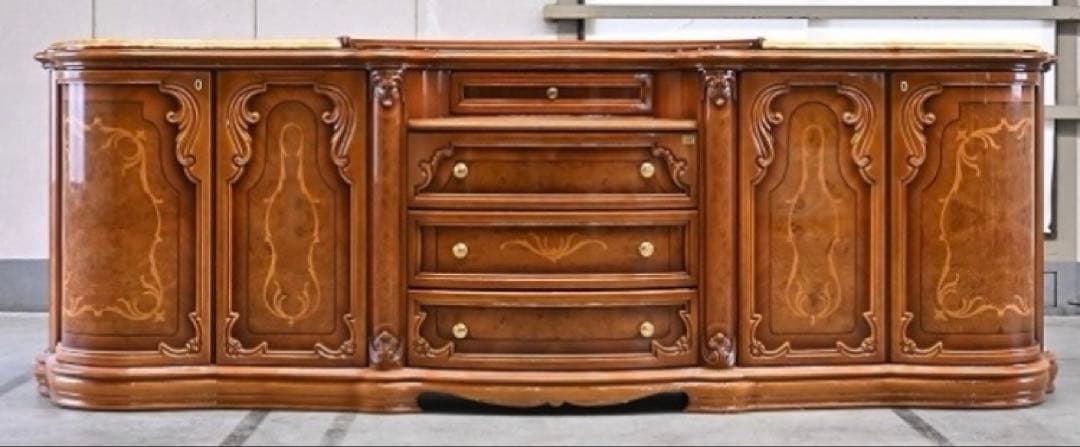 イタリア　Grilli サイドボード　240センチ　象嵌細工 定価200万超