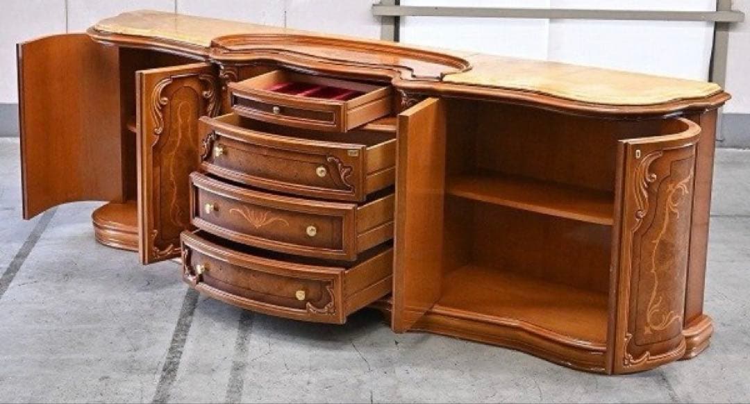 イタリア　Grilli サイドボード　240センチ　象嵌細工 定価200万超