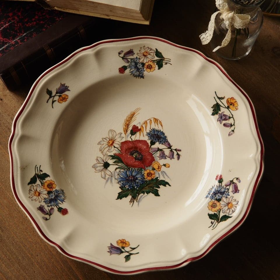 Sarreguemines　花々の囁き　サルグミンヌの深皿B　F1