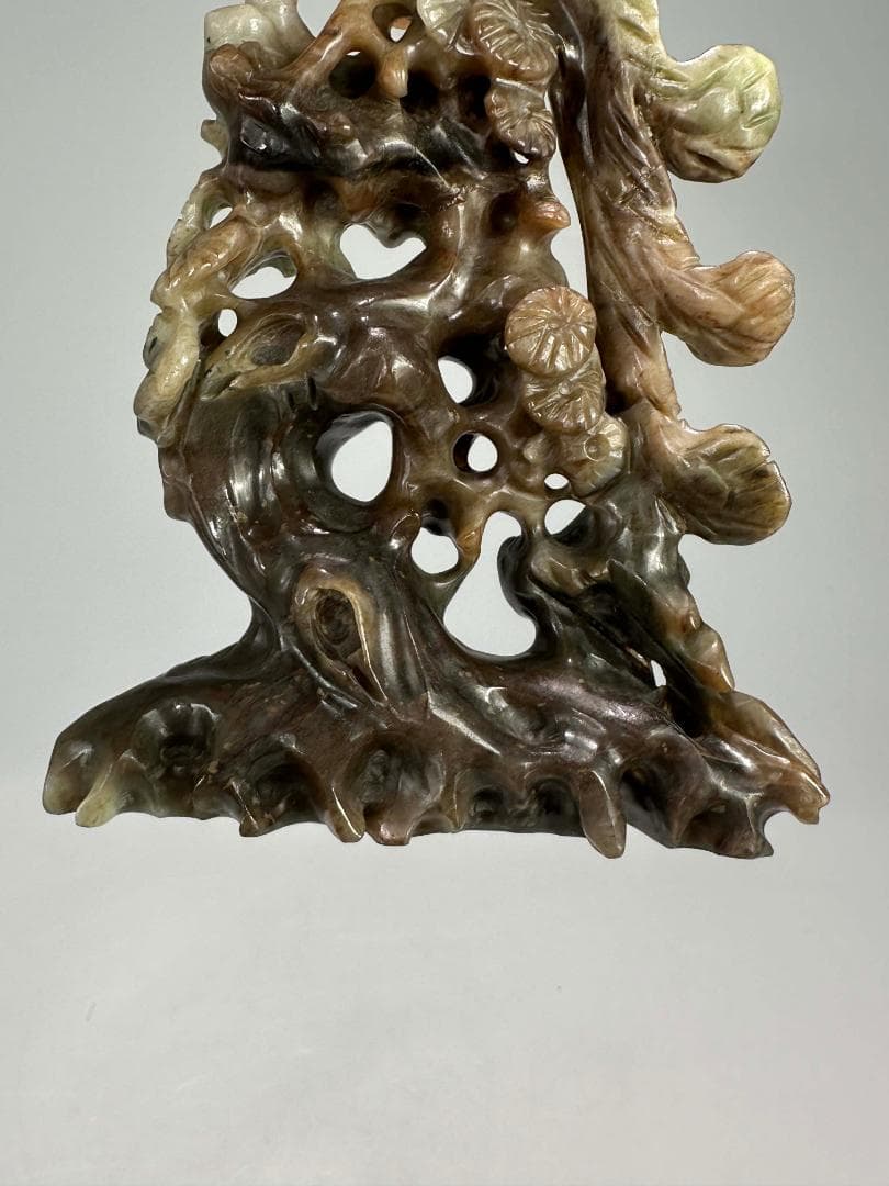 中国美術　玉石製　鳳凰置物　時代　唐物