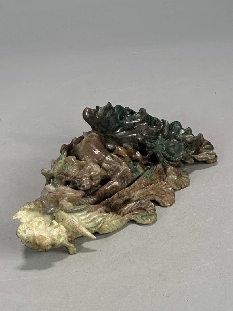 中国美術　玉石製　鳳凰置物　時代　唐物