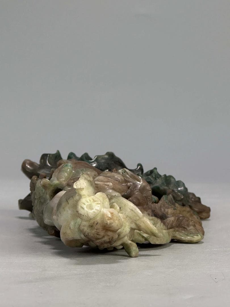 中国美術　玉石製　鳳凰置物　時代　唐物