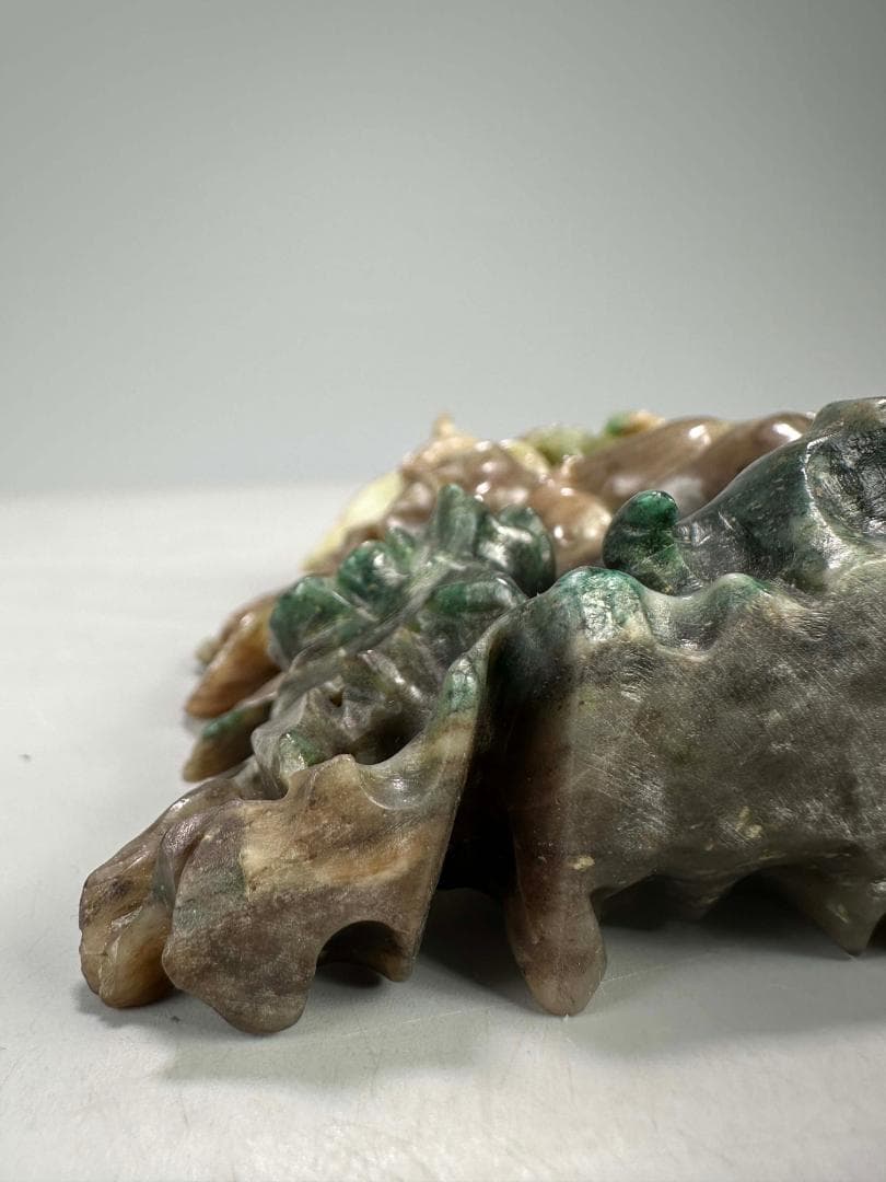 中国美術　玉石製　鳳凰置物　時代　唐物