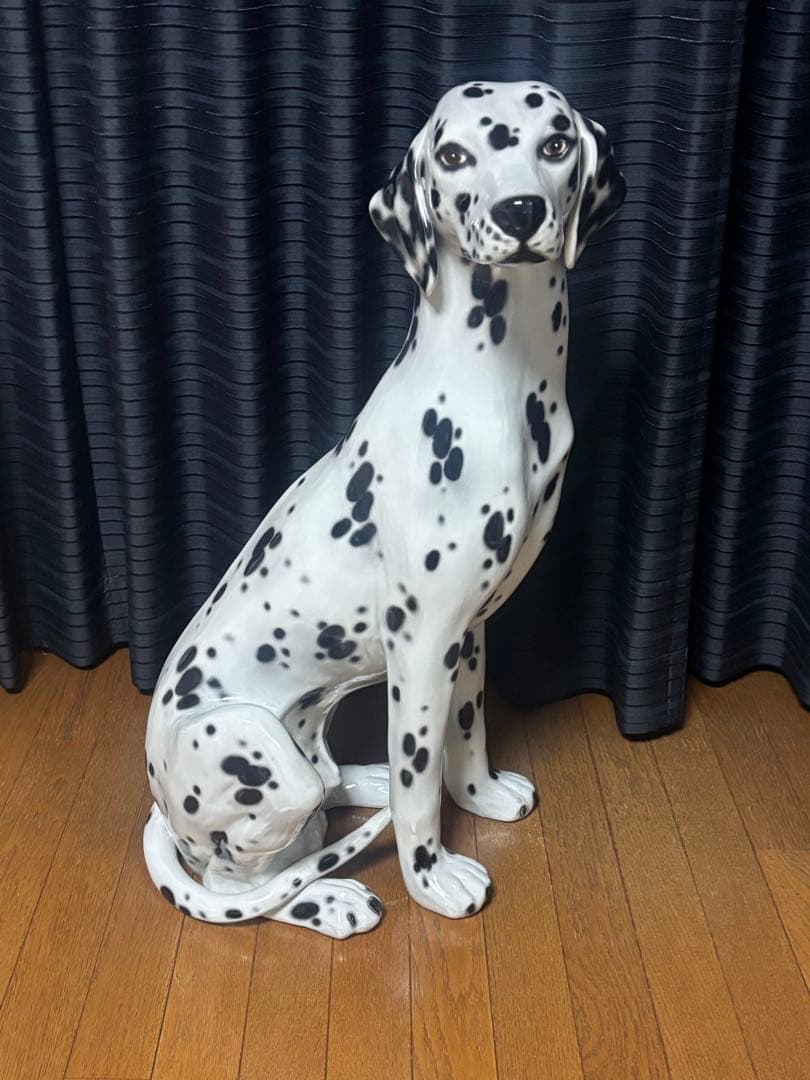 イタリア製　ダルメシアン？　犬　置物　陶器　ガーデニング　オブジェ