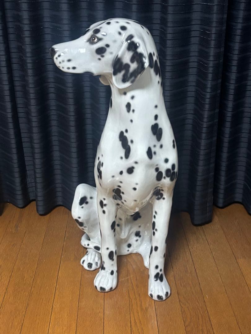 イタリア製　ダルメシアン？　犬　置物　陶器　ガーデニング　オブジェ