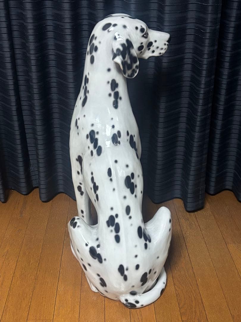 イタリア製　ダルメシアン？　犬　置物　陶器　ガーデニング　オブジェ