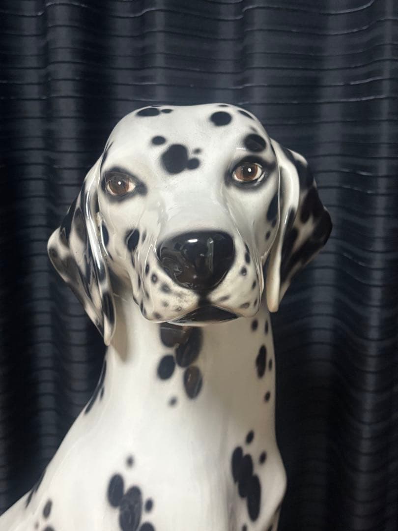 イタリア製　ダルメシアン？　犬　置物　陶器　ガーデニング　オブジェ