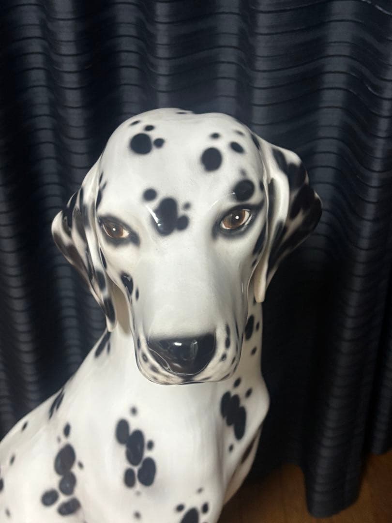 イタリア製　ダルメシアン？　犬　置物　陶器　ガーデニング　オブジェ