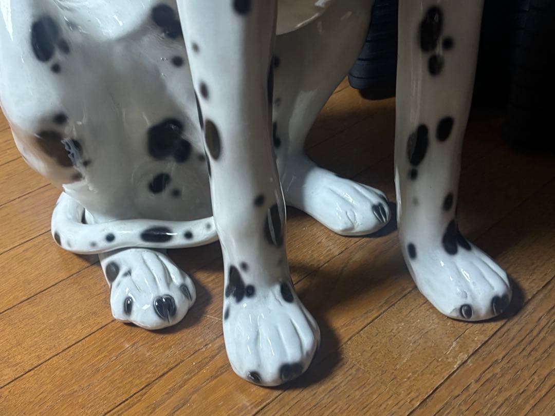 イタリア製　ダルメシアン？　犬　置物　陶器　ガーデニング　オブジェ