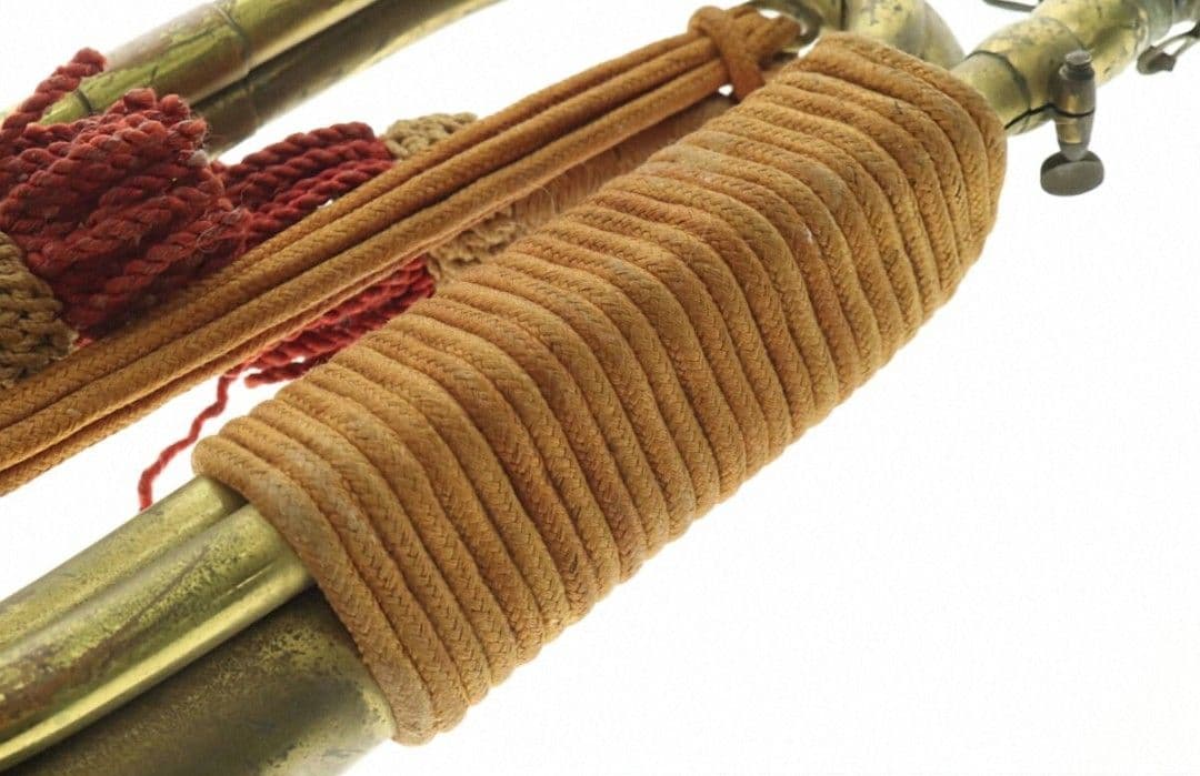 【当時物】日本軍・軍隊ラッパ（喇叭）信号ラッパ・突撃ラッパ 二巻⑥【商標刻印有】