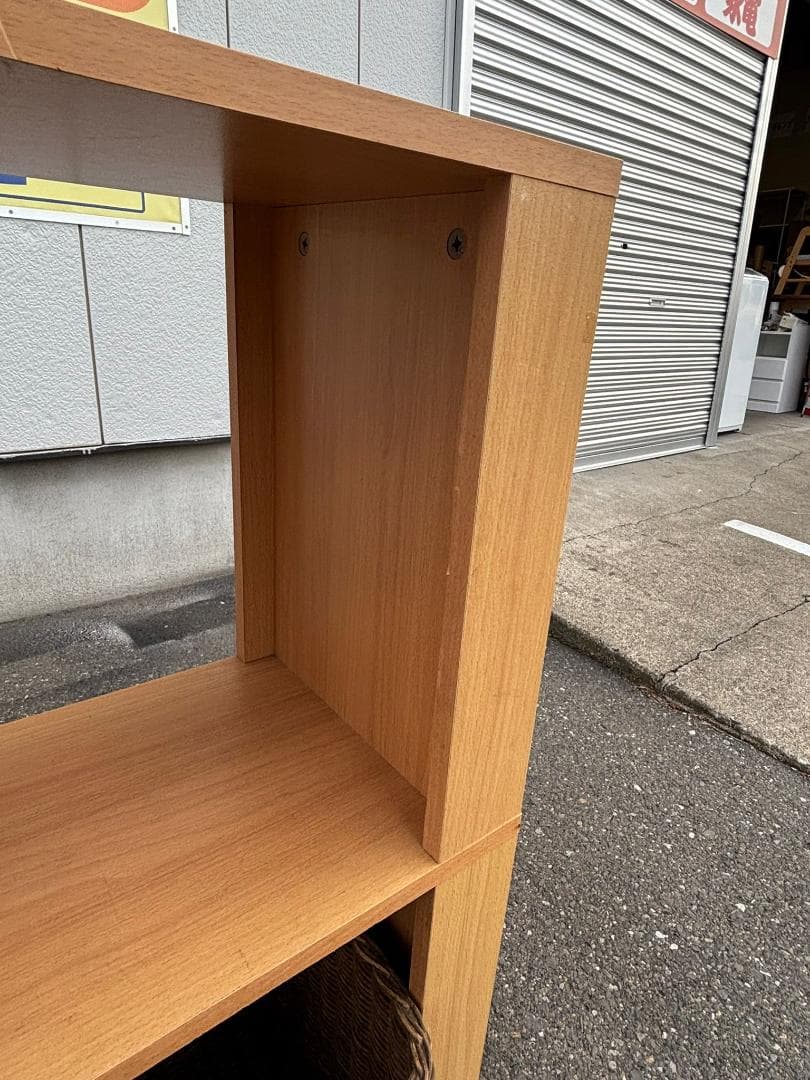 スタッキングシェルフ ラタン角型バスケット3個付き