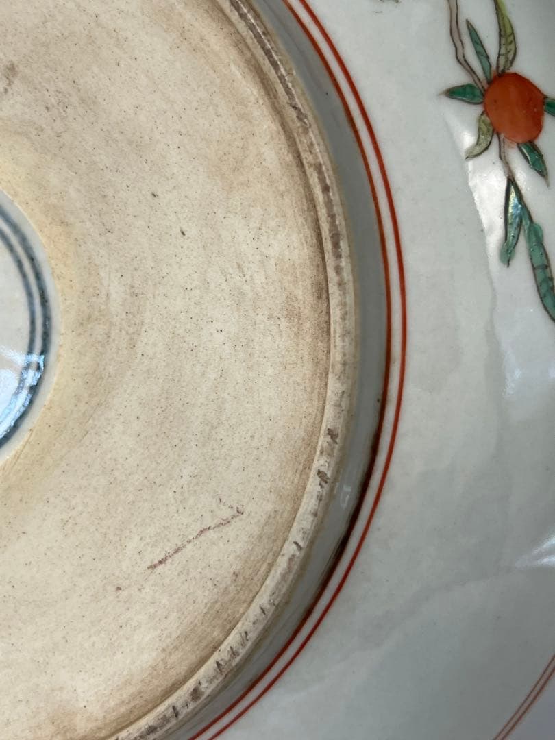 極上 古美術　五彩龍紋染付皿【大明萬歷製】在銘　西き04-4