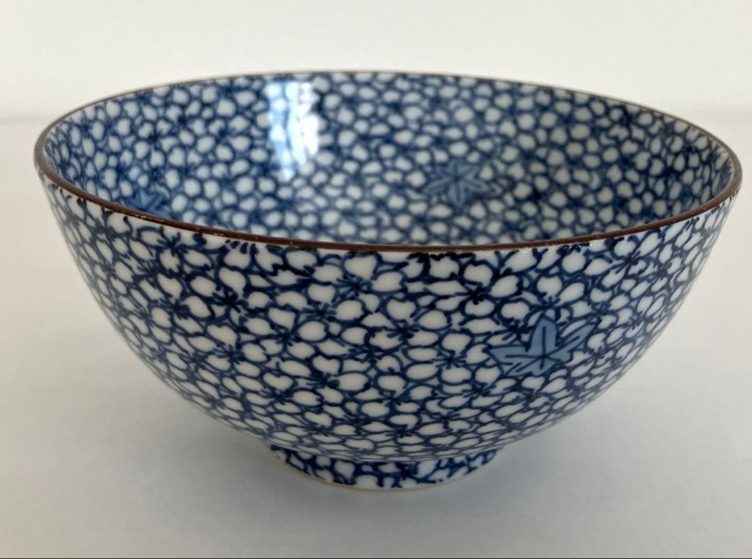 美品★孝峰★京焼★清水焼★染付雲錦詰ご飯茶碗